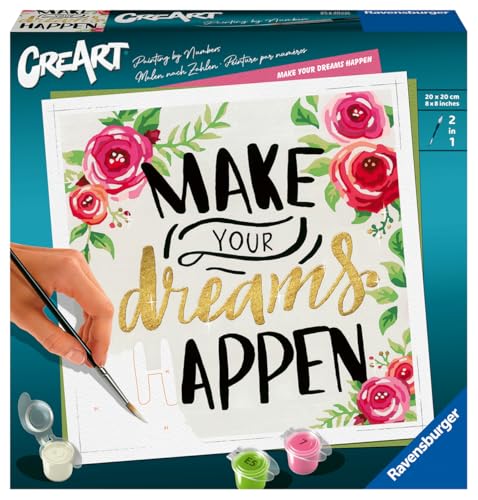 CreArt Peinture au numéro : Carré Make your dreams happen Ravensburger Jeux France - vue 2