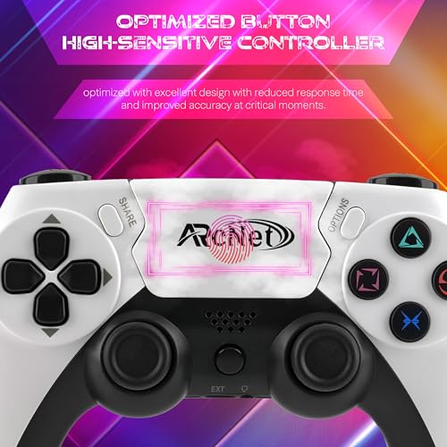 Image of ARcNet Dualshock Wireless Controller Game Switch For PS 4 With 3.5 mm Headset Port & 6 Axis Gyro Sensor Wireless USB Controller Compatible for PS 4 Slim /PRO /Fat With Built in Speaker