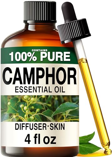 Image of 100% Pure Camphor Oil - 4 Fl Oz Camphor Essential Oil for Hair, Skin, Diffuser, Aromatherapy & DIY Soap Making Scent