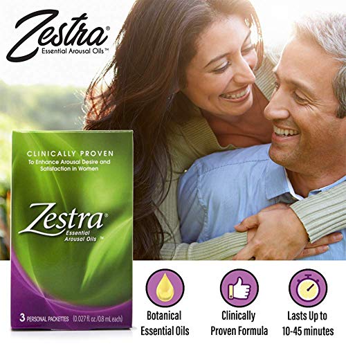 Zestra Essential Arousal Oils - 3 Single Dose Packets 0.8ml - Organic & All-Natural Botanical Arousal Oil - Safe & Clinically Proven to Enhance Pleasure during Intimate Moments (4 Boxes)