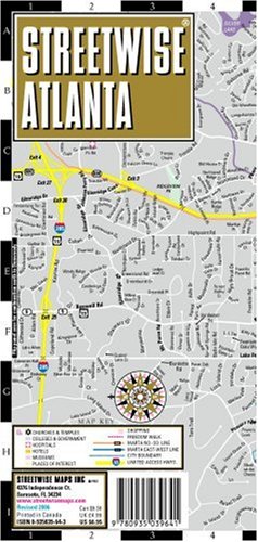 Streetwise Atlanta Map - Laminated City Center Street Map of Atlanta, Georgia - Folding pocket size travel map with Marta metro lines