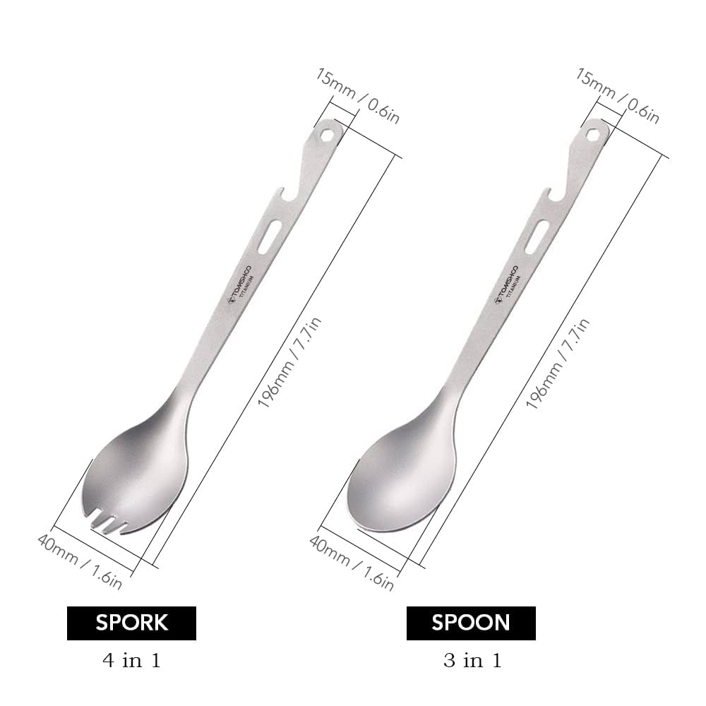 Amazon.co.jp: LOUJIN 4-in-1 チタン スポーク スプーン