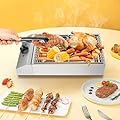 Wawuwao 1800W Countertop Electric BBQ Grill, Stainless Steel Indoor BBQ Grill with Adjustable Temperature 122-572?, Non-Stick Smokeless Electric Barbecue Stove, for Party Home Camping Cooking