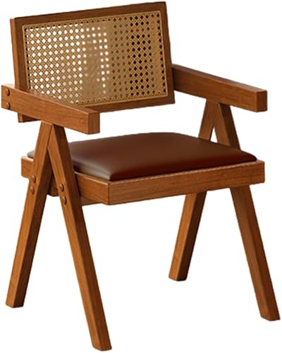 Miniatura 32 de YVYKFZD Juego de sillas de comedor de ratán, sillas de comedor de madera, sillas de cocina con respaldo tejido, sillón tapizado, silla auxiliar
