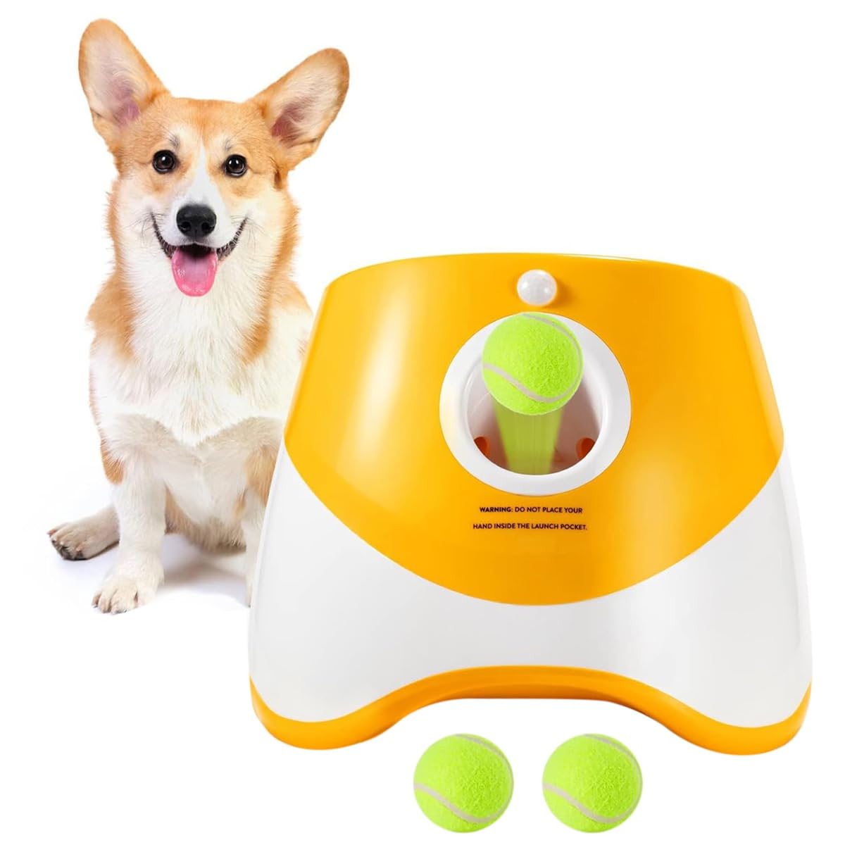 Automatischer Hundetenniswerfer Mini Haustier Verfolgungsspielzeug Wiederaufladbare Wurf-Pinballmaschine Interaktiver Spaß