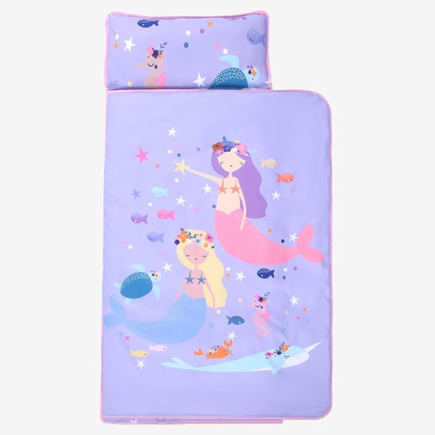 YelaJoy Portable One-Piece Sleeping Bag, Children's Cotton Blanket Quilt, Anti-Kicking Sleeping Bag, Cartoon Printing, for Baby Kindergarten Nap, Day Care, Pre-School Travel Camping