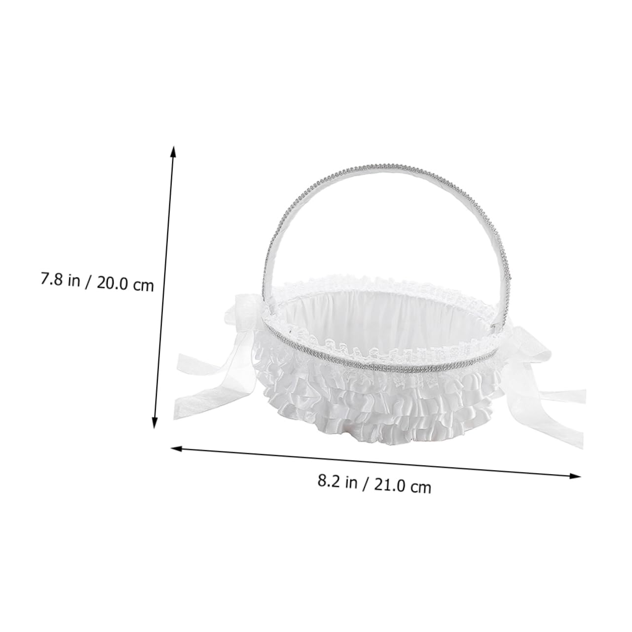 GLEAVI Blumenkorb Spitze Hochzeit Tragbarer für Verlobungsfeier Stilvolles Hochzeits Blumenmädchenkorb aus Weißer Leichter als Gastgeschenk