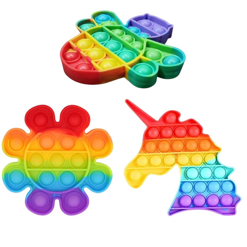 WIIES Pop It Toy for Kids Flower Unicorn Tortoise Pack of 3 Pcs Push Poppet Silicone Stress Relief Pop Bubble Sensory Toy (B0D6WWBZ32) Amazon Price History, Amazon Price Tracker