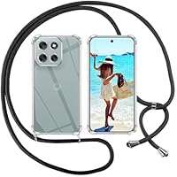 ISOI Cover con Cordino per Motorola G73 5G, Custodia Trasparente