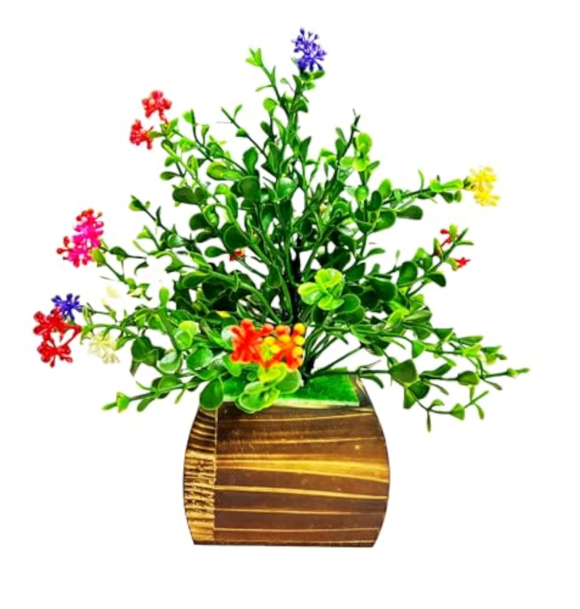 Artificial Plants Wooden Pot Fake Bonsai Pine Trees