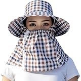 [DancJulie] 2個入り ガーデニング 帽子 農園帽 サンバイザー UVカット つば広 折りたたみ 紫外線対策 日よけ 首ガード おしゃれ帽子 フェイスカバー 農作業 園芸 釣り アウトドア (A) [並行輸入品]