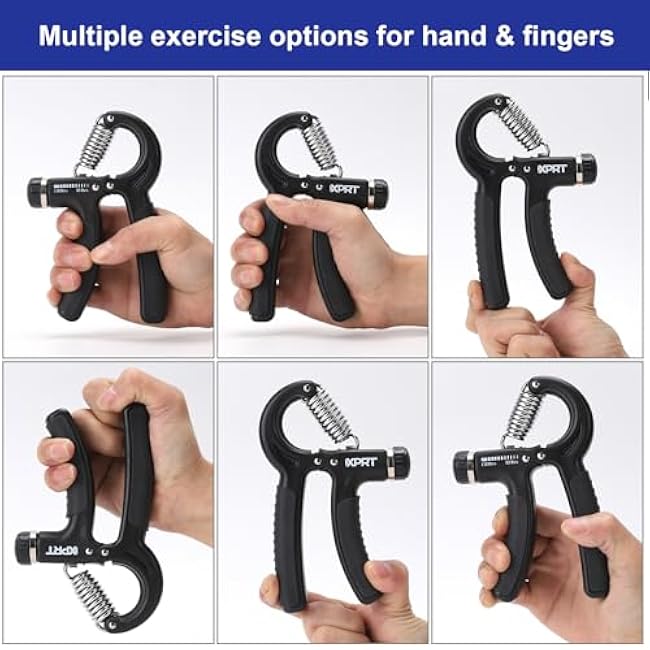 XPRT Fitness Grip Strength Training Kit ¨C Hand, Finger and Forearm Exerciser Set of 5 for Grip Exercise, Stress Relief, and Recovery - Improve Hand Extension & Strengthen Fingers