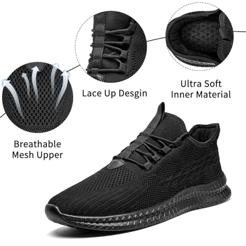 Image of Mens Walking Shoes Tennis Slip on Sneakers Running Jogging Athletic Gym Ultra Lightweight Breathable Comfortable Non Slip Fashion