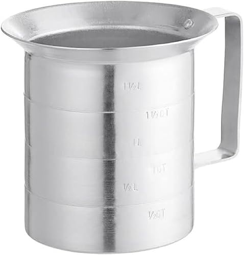 Miniatura 4 de TrueCraftware Taza de medición líquida de grado comercial de 2 cuartos con mango remachado aluminio herramienta de medición múltiple para hornear