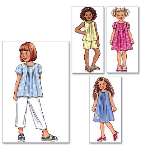 Butterick Patterns B4176 Children's/Girls' Top, Dress, Shorts And Pants, Size 2-3-4-5 #TOP5