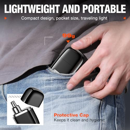 Image of yoose Nose Hair Trimmer, Alloy Nose Trimmer for Men and Women, Black | IPX7 Waterproof, USB-C Rechargeable, Travle Size Nose Trimmers, Dual-Edge Blade, Painless Trimming, Long-Lasing, Low Noise