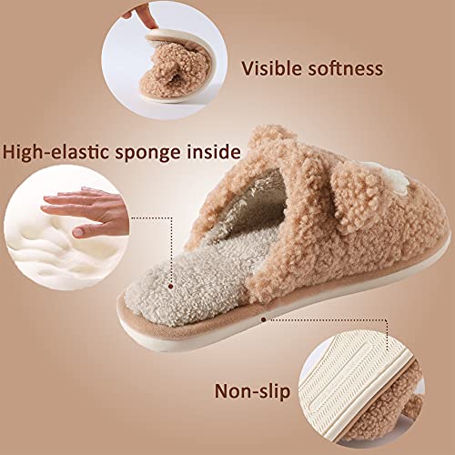 Bear Slippers for Women - Cute Fluffy Memory Foam House Shoes - Warm Plush Anti-Slip Animal Slippers for Indoor & Outdoor2