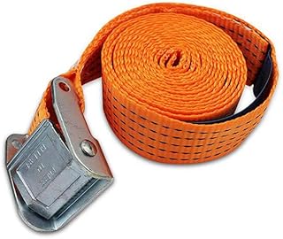 Correas de trinquete, correas de amarre, correas de amarre, cinturones de tensión resistentes con hebilla de leva, correas de cincha ajustables con hebillas, 1 m x 50 mm, azul (color: azul) (color: az
