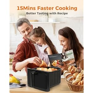 Air Fryer 6.4Qt, 8 in 1 Airfryer Timer Temp Adjustable Fast Family Meals with Cookbook, Large Visible Window Roast Bake Crisp Reheat Frozen Fries Steak, Non-Stick Basket Dishwasher Safe Air Fryer 64Qt 8 in 1 Airfryer Timer Temp Adjustable Fast Family Meals with Cookbook Large Visible Window Roast Bake Crisp Reheat Frozen Fries Steak Non Stick Basket Dishwasher Safe