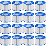 Macaberry Type Ⅵ Hot Tub Spa Filter Replacement Compatible with Bestway, Lay-Z-Spa, Coleman SaluSpa 90352E 58323, Inflatable Hot Tub, Swimming Pool Pump Filter Type Ⅵ Cartridge, 16 Pack