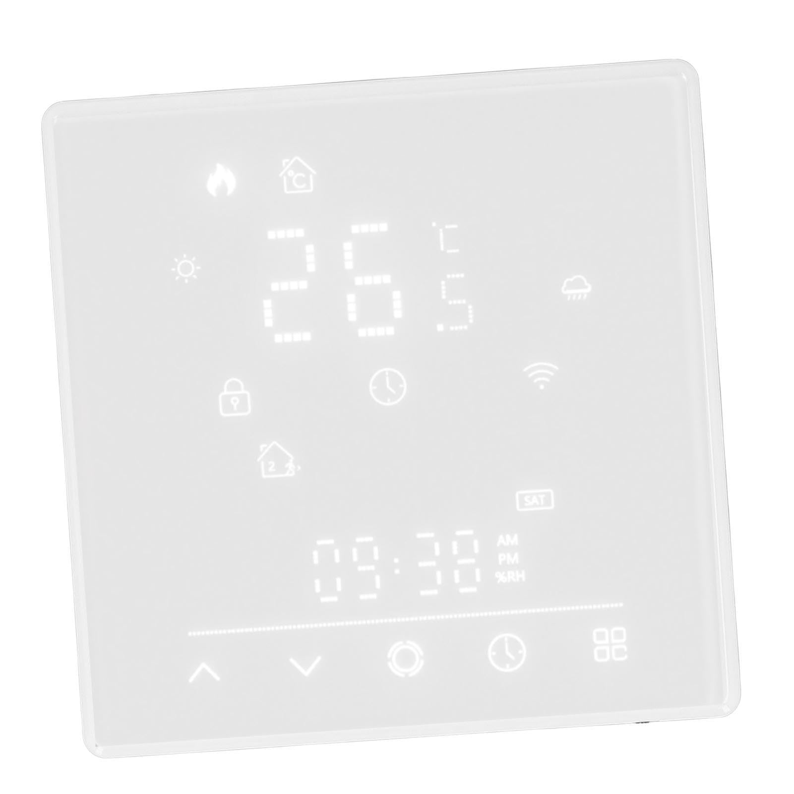 SIXRUN Termostato Inteligente Interruptor de Control de Temperatura de PC Retardante de Llama 95 A 240 V CA 16 A Control de Aplicación Pantalla Meteorológica para Calefacción Eléctrica de Hotel de