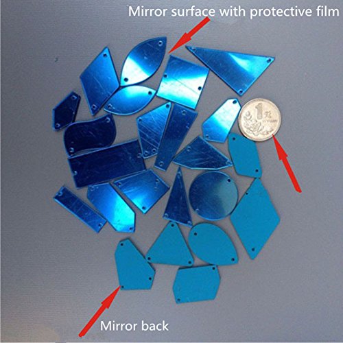 Mirror Rhinestones For Sewing – 50pcs Red Acrylic Flatback Gems For Dresses, Crafts - View #7