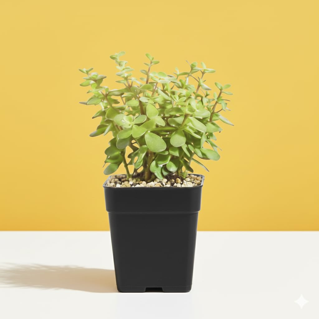 Jade Plant in 3 Inch Plastic Pot | Low-Maintenance Succulent for Home Decor, Office Desk & Good Luck Feng Shui Plant-picture-22