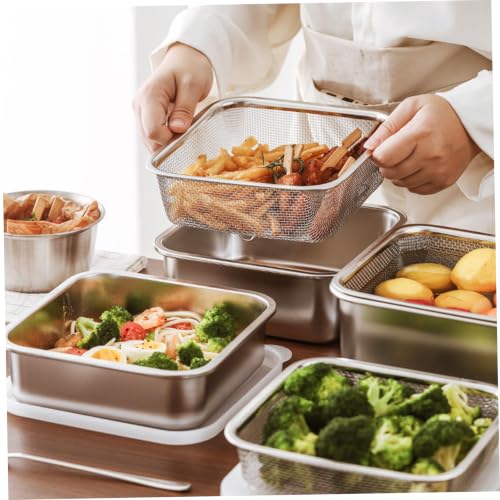 Passoire en acier inoxydable avec couvercle PP pour la préparation de vos repas