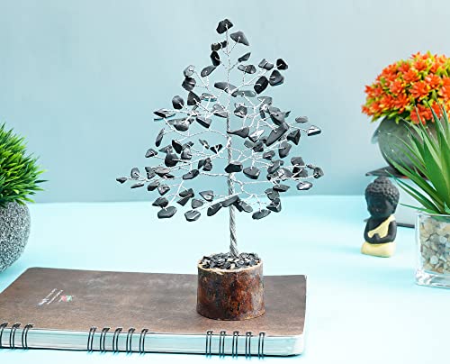 Image of ZAICUS Black Tourmaline Crystal Tree Feng Shui Bonsai 7-8 Inch