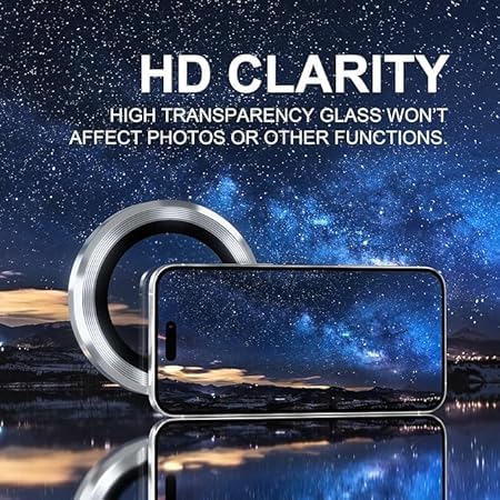 Image of for iPhone 16 Pro /16 Pro Max Camera Lens Protector Original Individual Lens Screen Protector | 9H Hardness, Scratch-Resistant, Case Friendly (Silver)