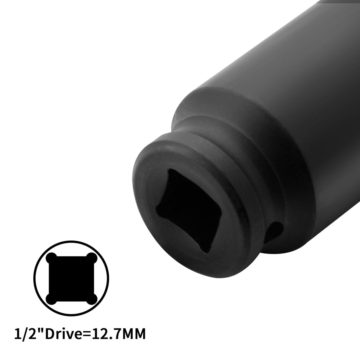 Hlipaty Impact Socket 26mm, 1/2" Square Drive 6 Point Cr-Mo Deep Socket, 78mm Length, Black - Image 2