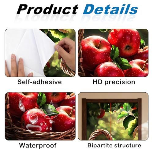 Image of Nuxovilar Apple Basket Door Stickers Peel Stick PVC 30.3x78.7 in