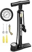 panaride Bike Floor Pump with Gauge: Dual Presta/Schrader Valves, 160 PSI Accurate Inflator for Road/MTB Bikes, Strollers & Balls