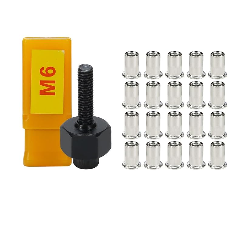 Kit Rebitador Manual com 20 Porcas Rebite de Aço Inoxidável HIFESON M6