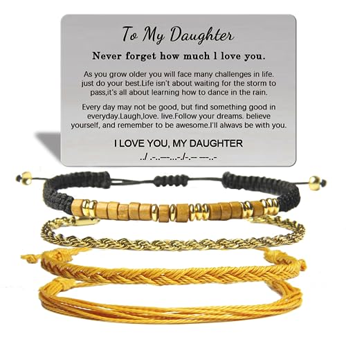 I Love You Morse Code Bracelet - Gifts for Teens Boys Men - Inspirational Bracelet for Birthday Communion Confirmation Graduation Back to School Christmas Gifts