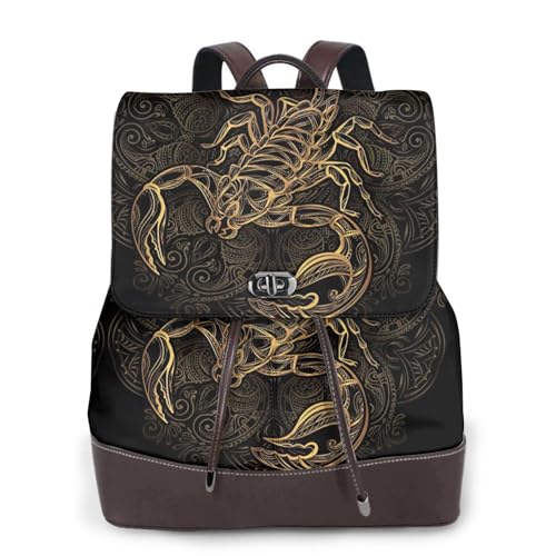 Sac à dos cuir ordinateur portable noir unisexe voyage campus randonnée