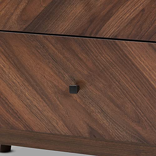 Baxton Studio Hartman Mid-Century Modern Walnut Brown Finished Wood 3-Drawer Storage Chest - Thumbnail 7