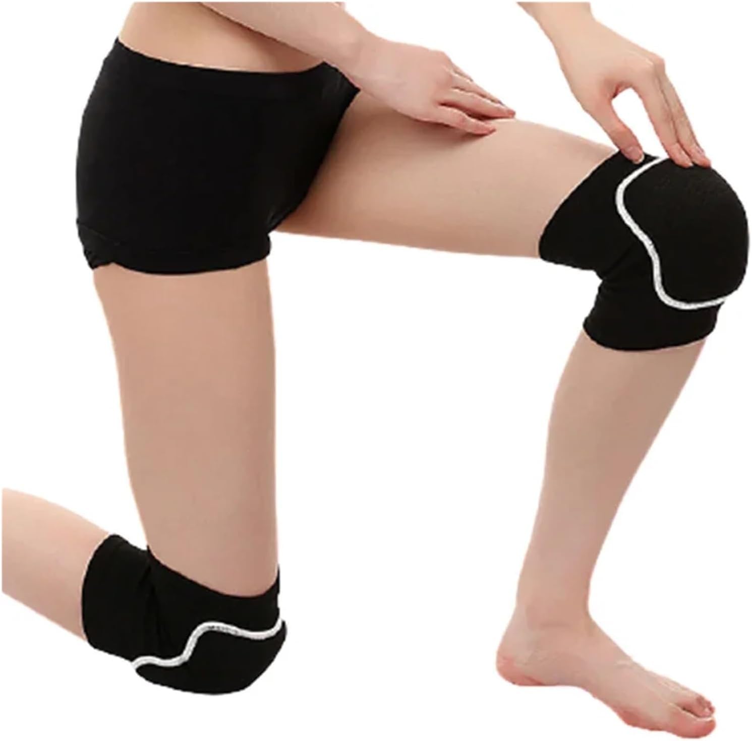 2 Pcs Sports Knee Pads Compression Dancing Knee Protector Support Thickened Sponge Volleyball Yoga Knee Brace Adult Kid(Color 04,M(45-60KG))