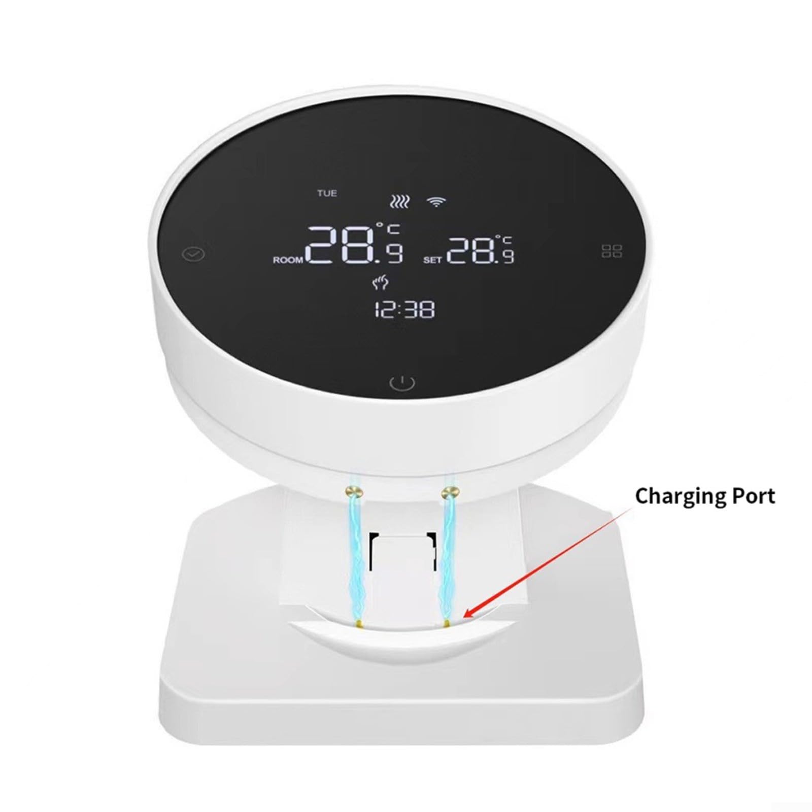 Termostato inalámbrico inteligente RF433 para control de aplicación Tuya, pantalla LCD, regulador de calefacción de caldera con perilla, corriente 3A, blanco, para suelo del hogar (WIFI)