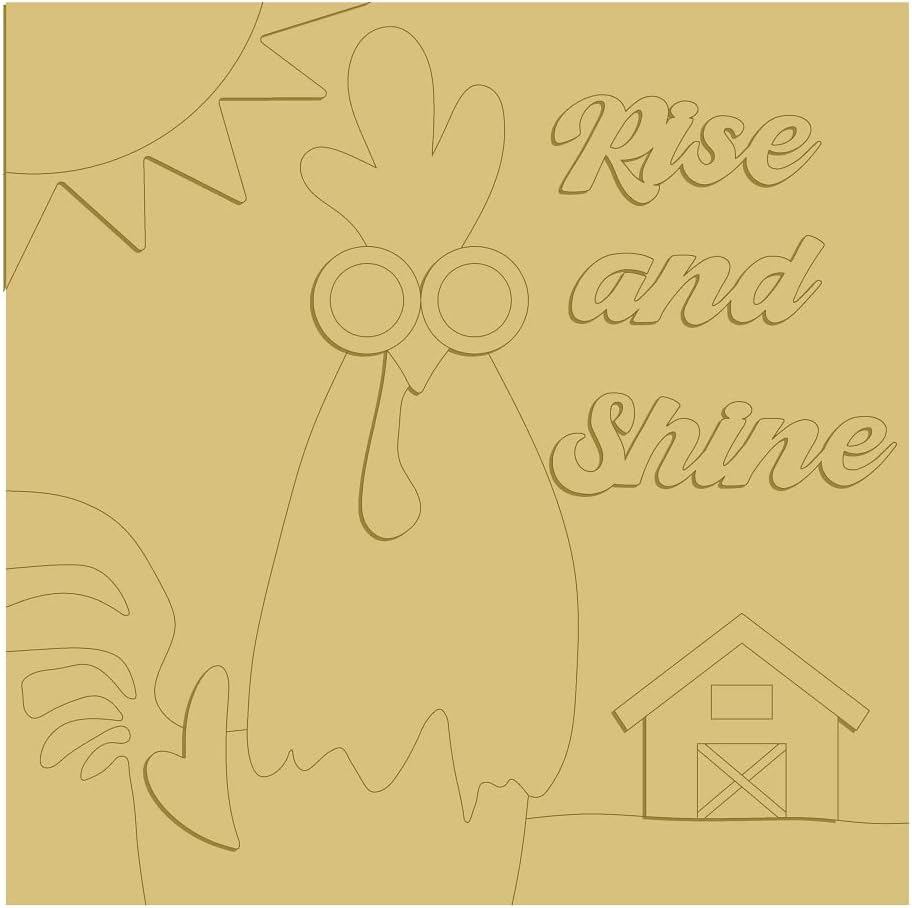 3D Rise and Shine Cutout Unfinished Wood Farm Country Décor Door Hanger MDF Shape Canvas Style 1 Art 1 (18")