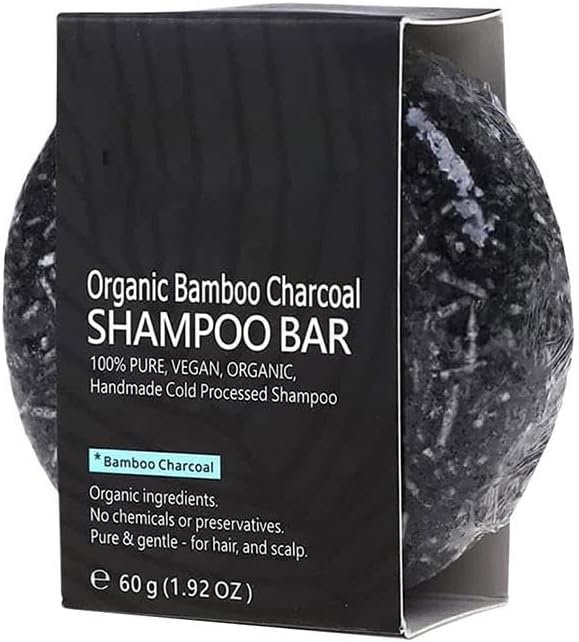 Bamboo Charcoal Shampoo Bar, Gray Hair Reverse Bar, Hair Loss Prevention, Men & Women Wash
