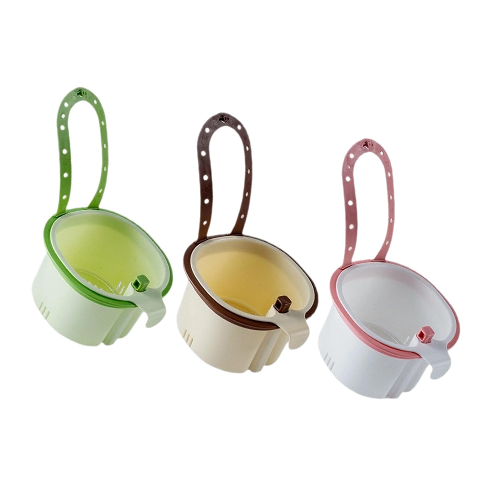 Meal Prep Scrap Basket Set, PP Sink Strainer with Slotted Drain Slots for Produce Rinsing, Cleanup, and Kitchen Tasks Sink Side Colander Kitchen Scrap Holder Produce Wash Drainer Slotted Rinse Bin