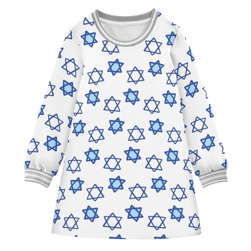 David Star Jewish Traditional Girl Dress Pullover Crewneck Sweatshirts Christmas Outfits for Toddler Girls