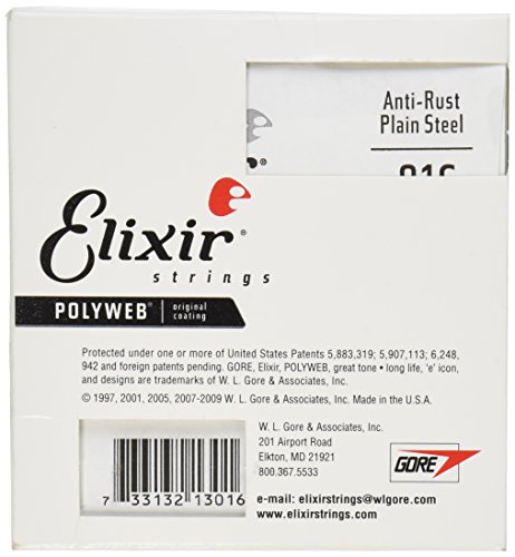 Cordes Elixir® à l’unité en Acier plein plaqué Anti-Rust (.016) - Les Beatles, Paul McCartney, John Lennon, RIngo Starr, George Harrison Cordes Elixir® à l'unité en Acier plein plaqué Anti-Rust (.016) – Image 3