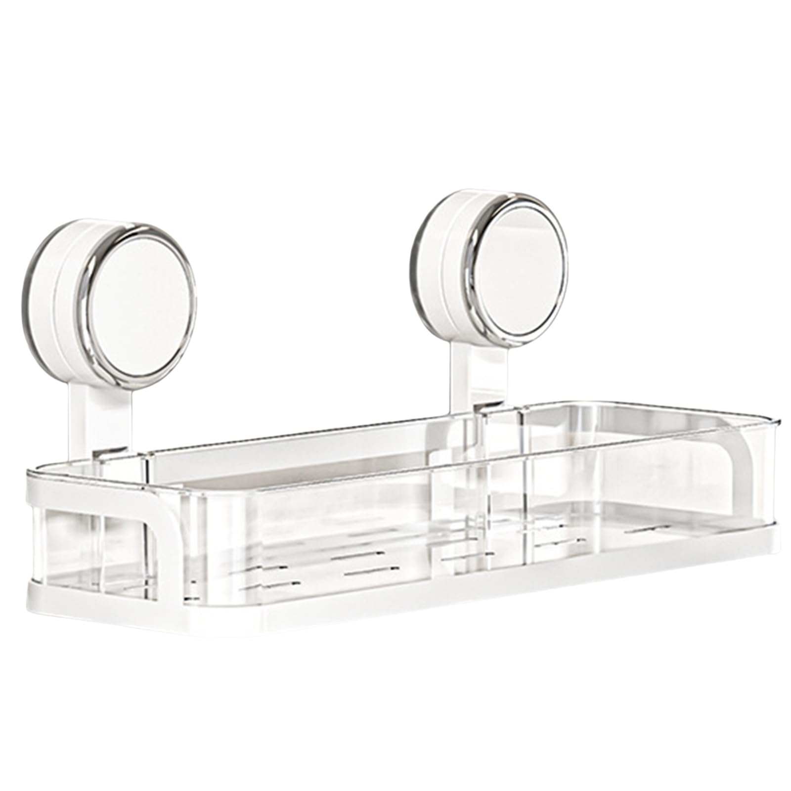 NEWFT Space Saving Bathroom Organizers with Strong Suction Knob Sturdy Storage Shelves for Smooth Surfaces Bathroom Storage Rack