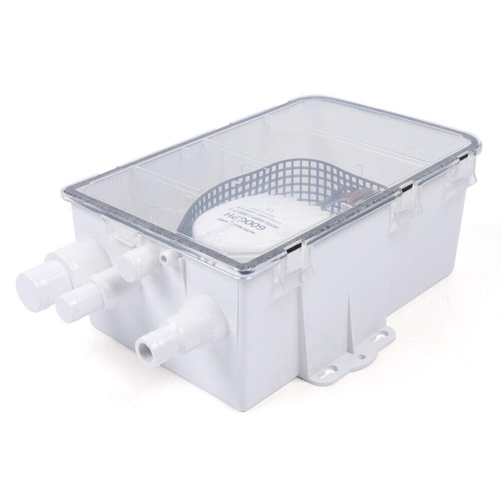 Pompa di sentina automatica per doccia, 12 V, 600 GPH, per barca, camper | Sistema di pompa per doccia multi porta con interruttore a galleggiante, facile installazione per yacht, camper
