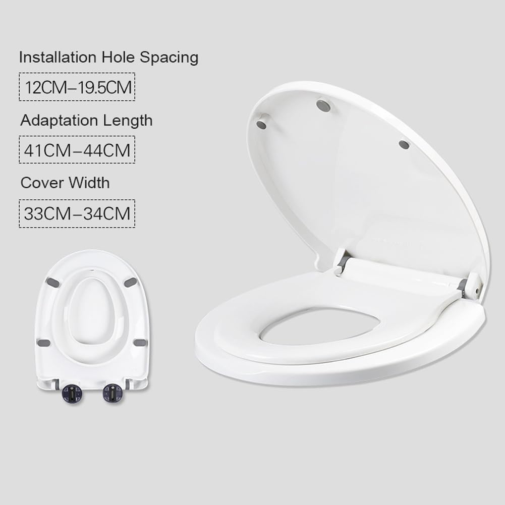 Sedile WC per famiglia con seggiolino rimovibile integrato, chiusura rallentata 2 in 1, sedile WC ovale, a forma di U/V, dimensioni standard (a forma di U)