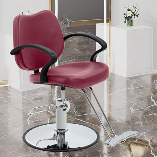 PayLessHere-Barber-Chair-Salon-Chair-Styling-Heavy-Duty-Hydraulic-Pump-Stylist-Chair-Adjustable-Hydraulic-Chair-for-Hair-Stylist-Women-ManBurgundy