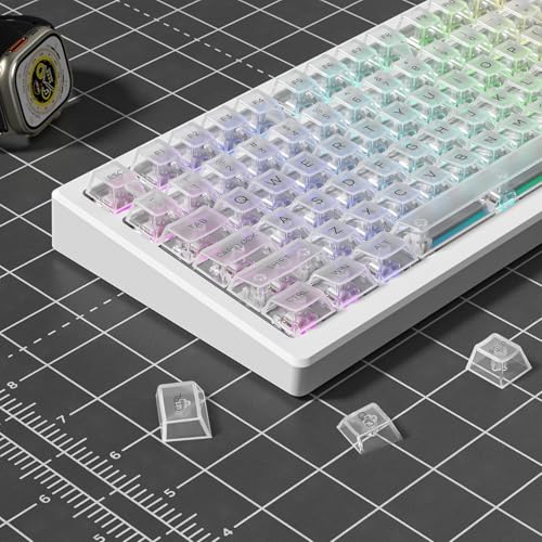 132 キー透明なキーキャップバックライトPC素材キーキャップ ユニバーサル 61/64/87/104/108 Cherry MXスイッチメカニカルキーボード (ホワイト)