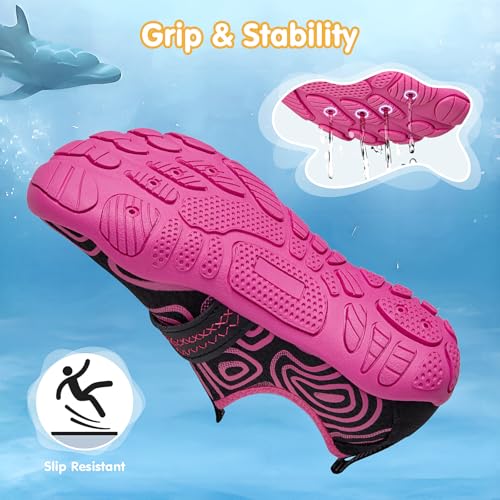 Image of ATHMILE Kids Water Shoes Boys Girls Water Shoes Quick Dry Barefoot Beach Sports Swim Pool Summer Shoes(Little Kid /Big Kid)